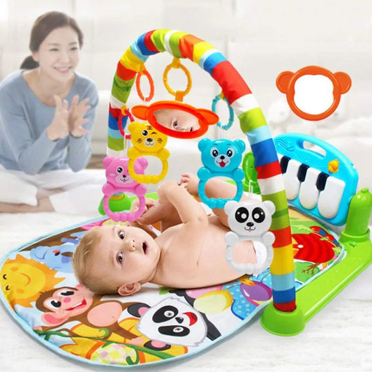 Baby Music Puzzle Play Mat: Educational Keyboard Carpet with Rack Toys for Infant Fitness and Crawling